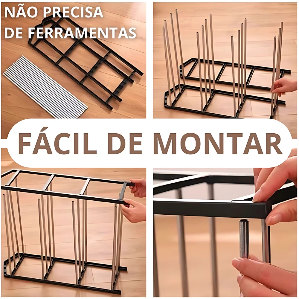 Sapateira Organizadora Desmontável Com Prateleiras Para Sapatos E Tênis 4 Andares E 8 Pares - Imagem 4