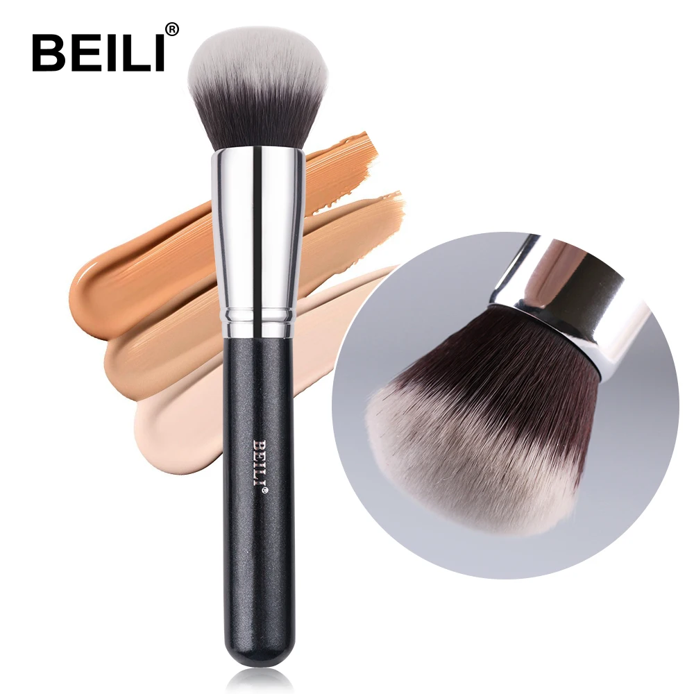 BEILI-Pincéis de maquiagem Big Powder preto, único pincel profissional de fibra de lã, muito macio, Fundação, Destaque, Beleza - Imagem 16