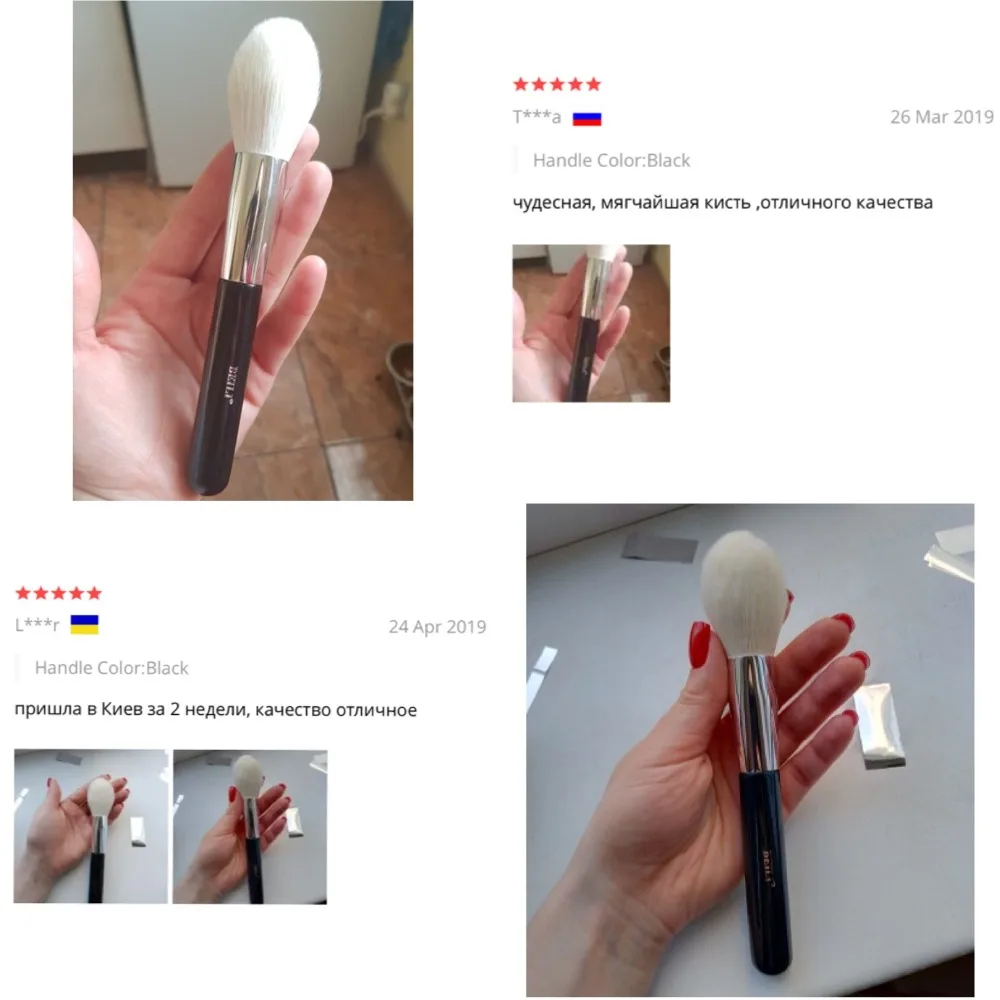 BEILI-Pincéis de maquiagem Big Powder preto, único pincel profissional de fibra de lã, muito macio, Fundação, Destaque, Beleza - Imagem 34