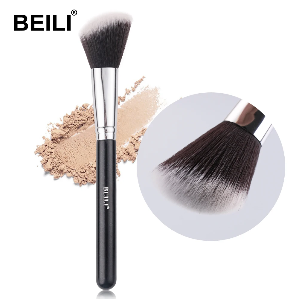 BEILI-Pincéis de maquiagem Big Powder preto, único pincel profissional de fibra de lã, muito macio, Fundação, Destaque, Beleza - Imagem 11