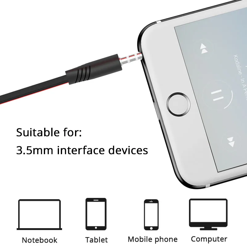 Fone de ouvido esportivo com microfone, fone de ouvido para iphone, xiaomi, huawei, fone de ouvido 3,5mm - Imagem 3