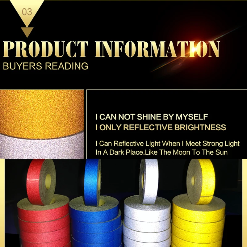 Folha de fita reflexiva para carro, Styling Body Warning, caminhão, Auto, automotivo, Decal Reflection Color Decoration, 5cm, 2cm, 1cm - Imagem 6