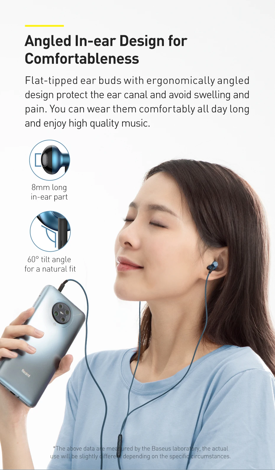 Baseus Bass Sound Fone de ouvido In-Ear Esporte Fones de ouvido com microfone para xiaomi iPhone 6 Samsung Headset fone de ouvido auriculares MP3 - Imagem 14