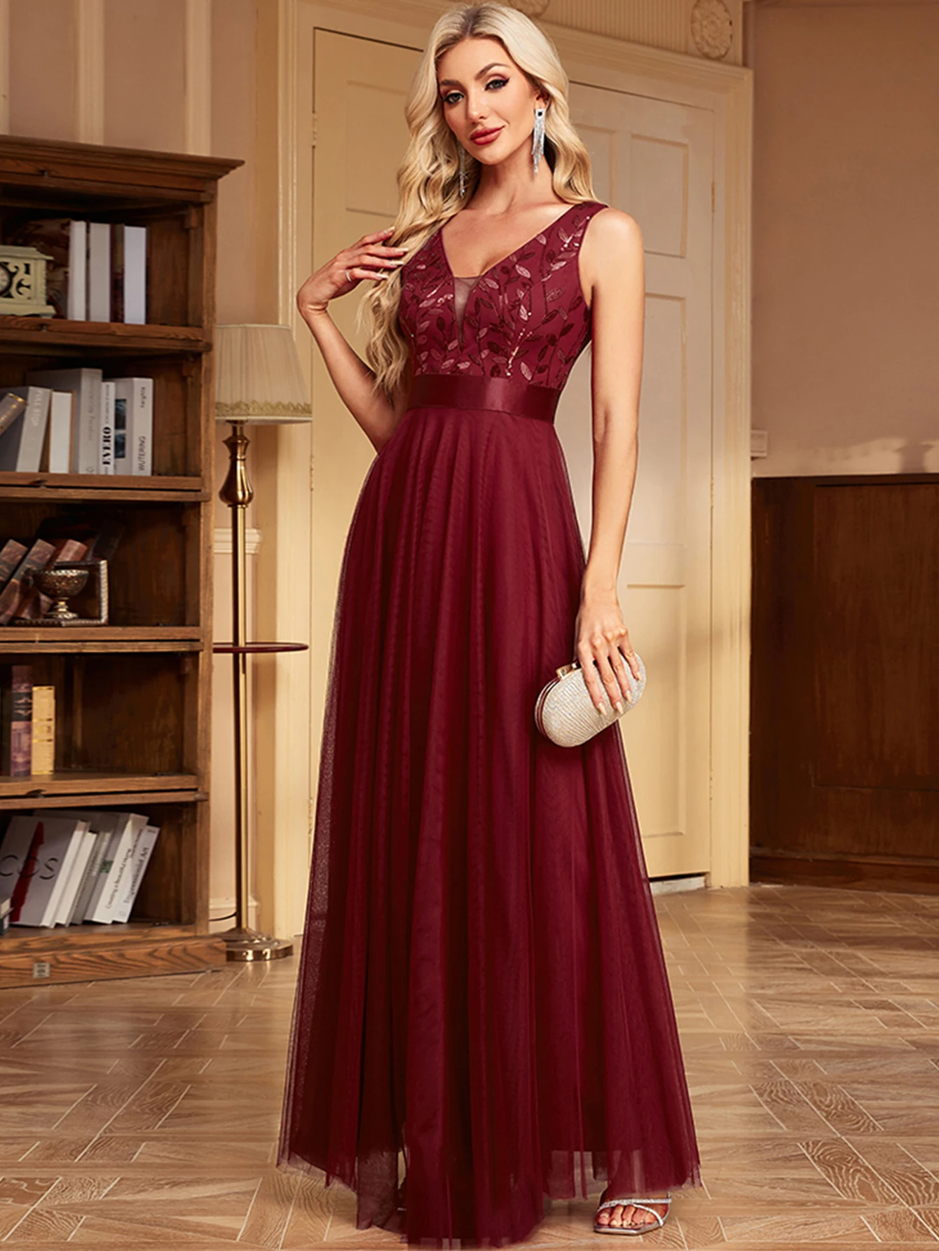 Vestido de festa para as mulheres elegante, sem costas maxi lantejoulas vestido de verão - Imagem 23