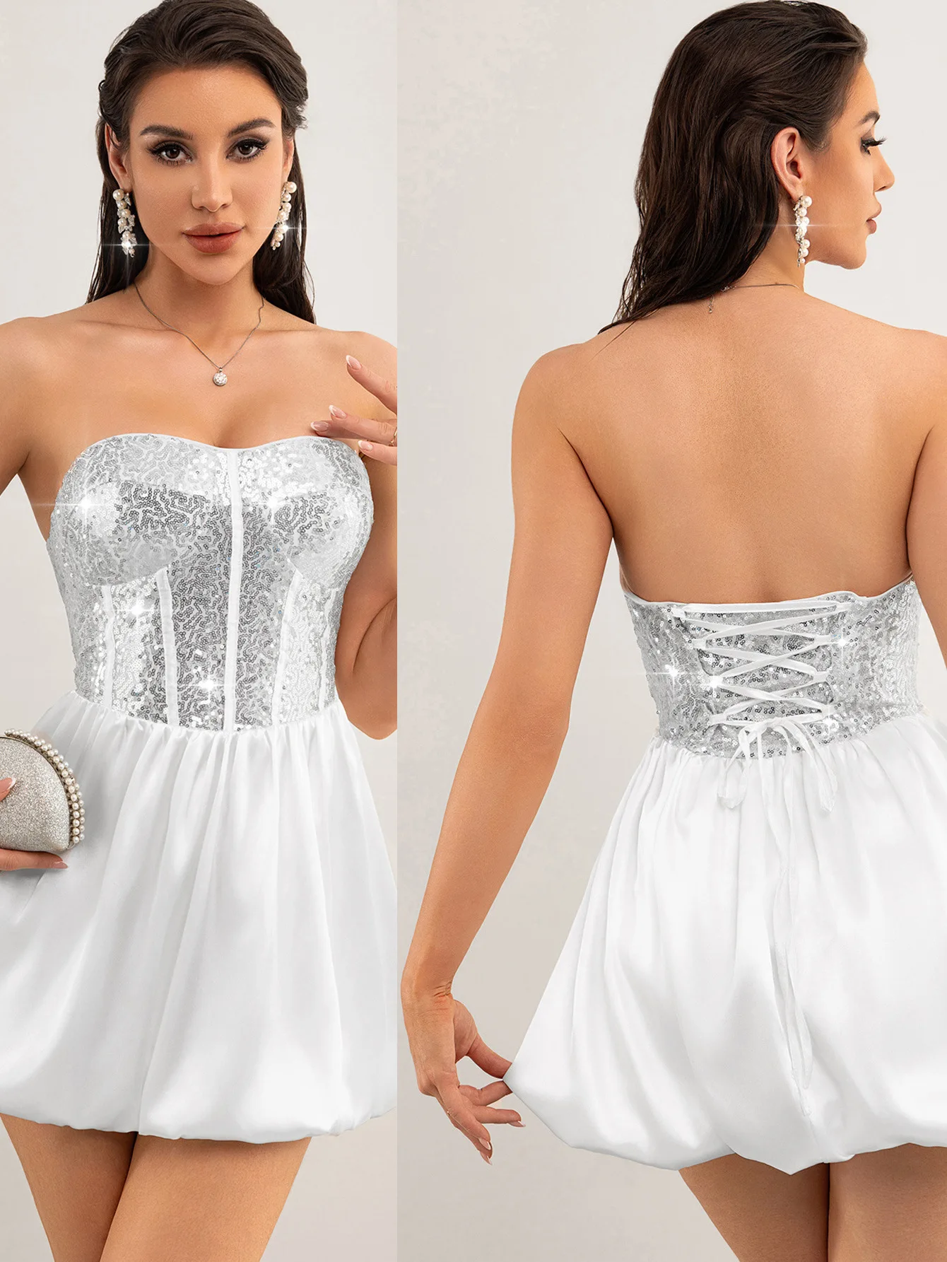 vestido halter clube elegante festa curto vestido de verão roupas femininas bodycon vestido de baile - Imagem 11