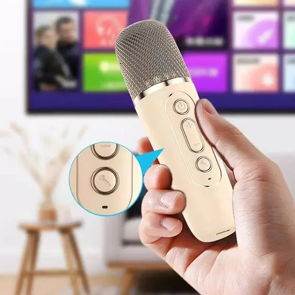 K12 máquina de karaokê portátil bluetooth 5.3 sistema de alto-falante pa com 1-2 microfones sem fio casa família cantando presentes das crianças - Imagem 6