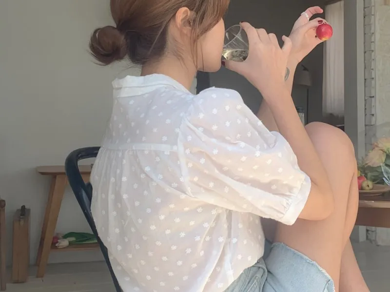 Blusa com gola V para mulheres, camisas de lazer, tops com tudo, estilo coreano, roupa elegante, cor sólida - Imagem 19