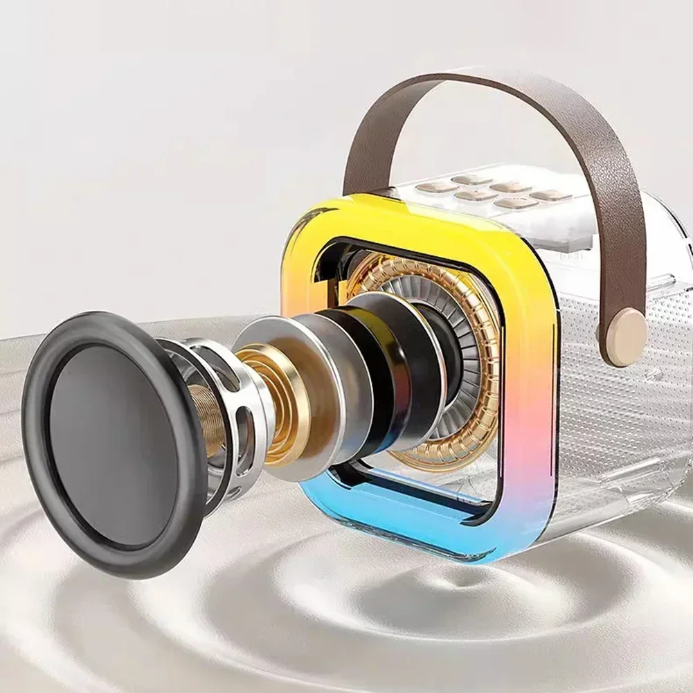 K12 máquina de karaokê portátil bluetooth 5.3 sistema de alto-falante pa com 1-2 microfones sem fio casa família cantando presentes das crianças - Imagem 23