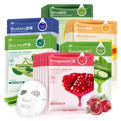 Máscara Facial Natural Planta, Controle de Óleo Hidratante, Anti-Envelhecimento, Fruit Aloe, Folha Coreano, Máscara Facial, Beleza, Produtos De Cuidados Com A Pele, 10Pcs
