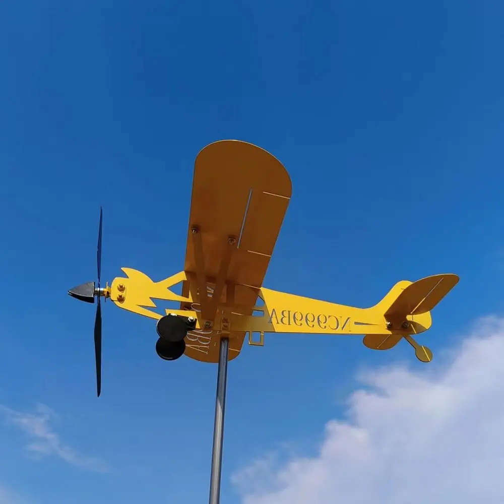 Cata-vento Avião 3D para Exterior Bússola Direção do Vento Decoração de Jardim Cata-vento - Imagem 11