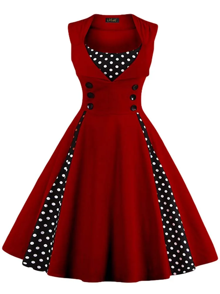 Vestido retrô vintage rockabilly feminino, balanço de ponto, pin up, vestidos de festa, túnica elegante, casual, vintage, S-5XL, 50s, 60s - Imagem 8