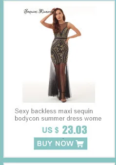 Vestido de festa para as mulheres elegante, sem costas maxi lantejoulas vestido de verão - Imagem 58