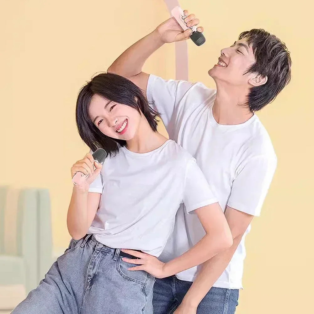 K12 máquina de karaokê portátil bluetooth 5.3 sistema de alto-falante pa com 1-2 microfones sem fio casa família cantando presentes das crianças - Imagem 21