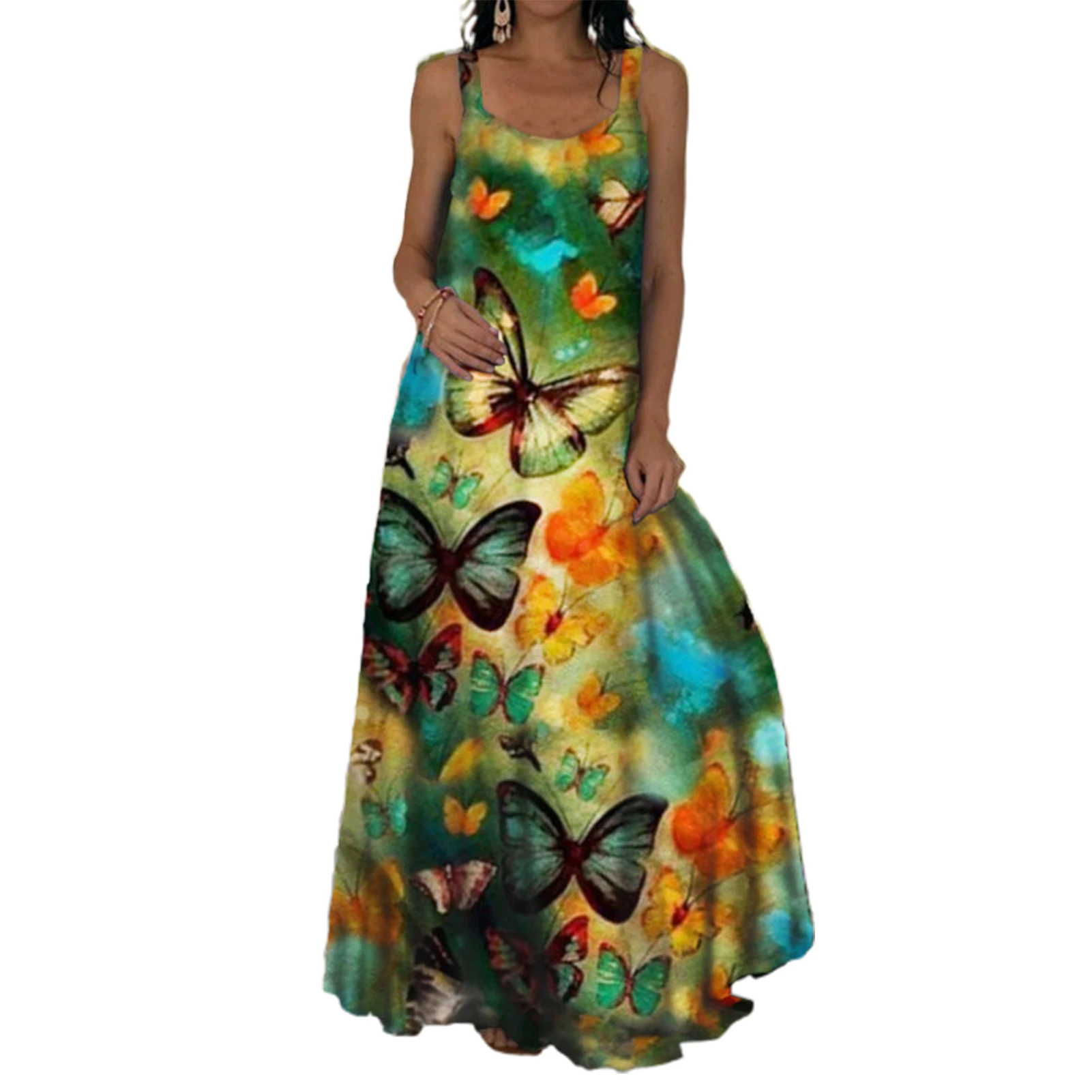 Plus size oversized vestido longo feminino tie-dye impressão 3d maxi vestido de verão cinta fora do ombro grande balanço vestidos de festa - Imagem 7