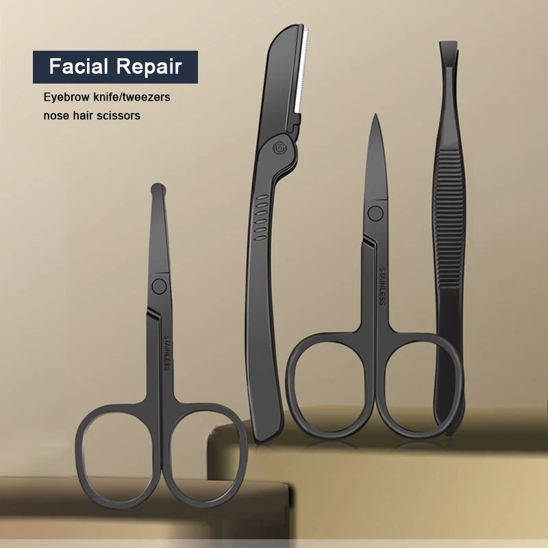 8/12/15/20/24 pçs cortadores de manicure conjunto cortador de unhas doméstico colher de orelha de aço inoxidável ferramenta tesoura pedicure para beleza - Imagem 3