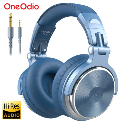 Oneodio pro 10 com fio dj fones de ouvido baixo estéreo gaming headset com microfone para telefone estúdio monitor fone para gravação