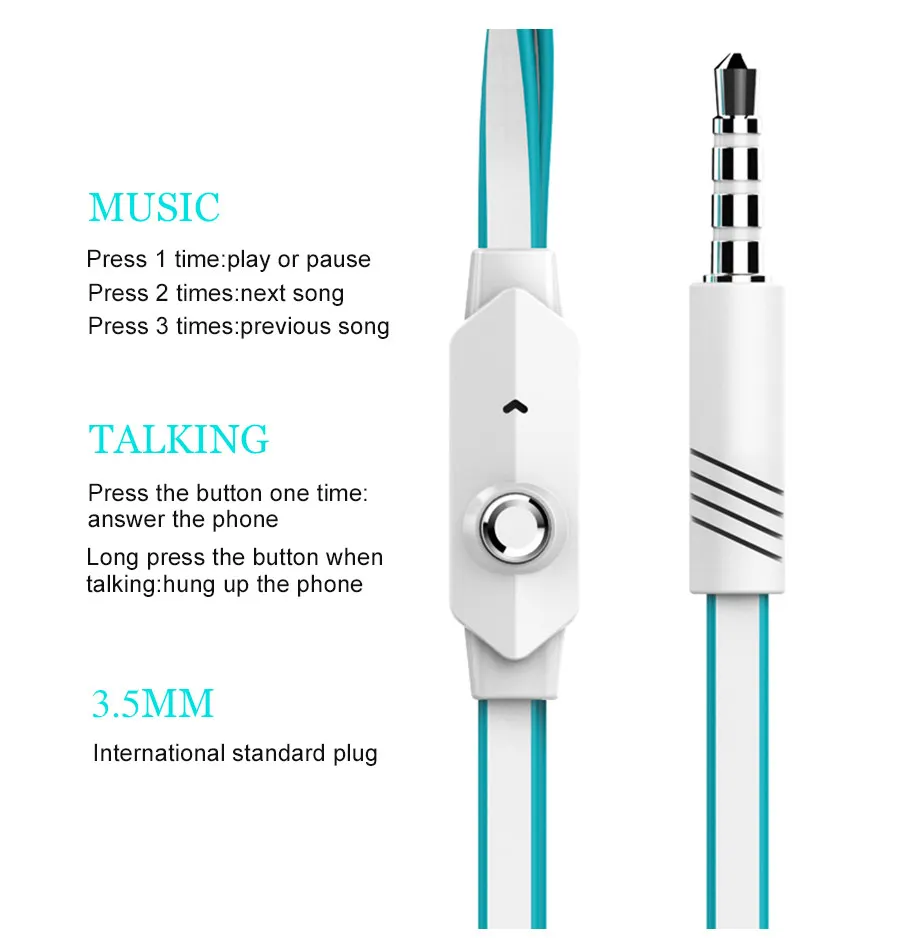 Fone de ouvido esportivo com microfone, fone de ouvido para iphone, xiaomi, huawei, fone de ouvido 3,5mm - Imagem 6