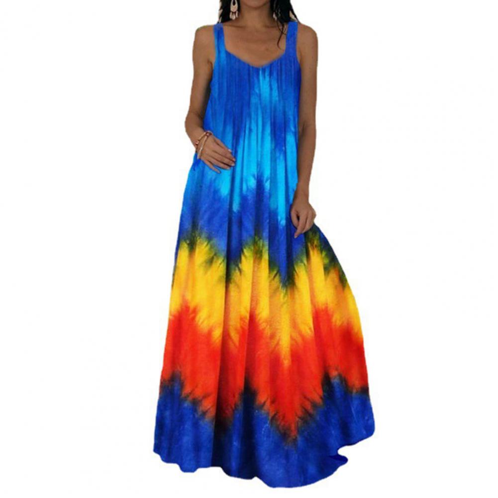 Plus size oversized vestido longo feminino tie-dye impressão 3d maxi vestido de verão cinta fora do ombro grande balanço vestidos de festa - Imagem 16