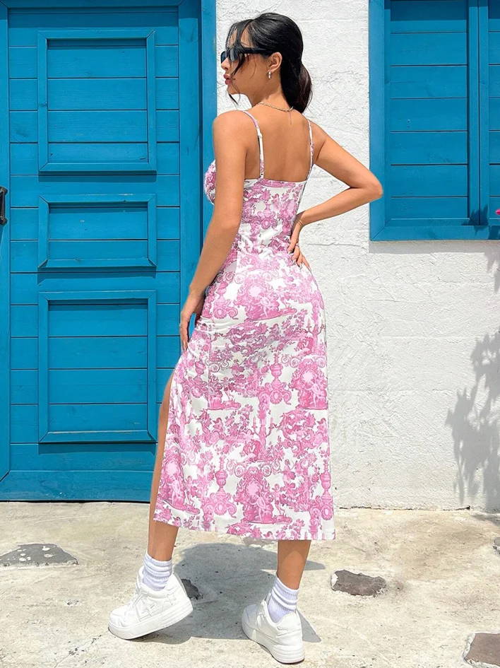 Outono 2025 vestido longo sem alças envoltório no peito fenda alta margarida estampa leopardo envoltório em torno da saia vestido maxi - Imagem 19