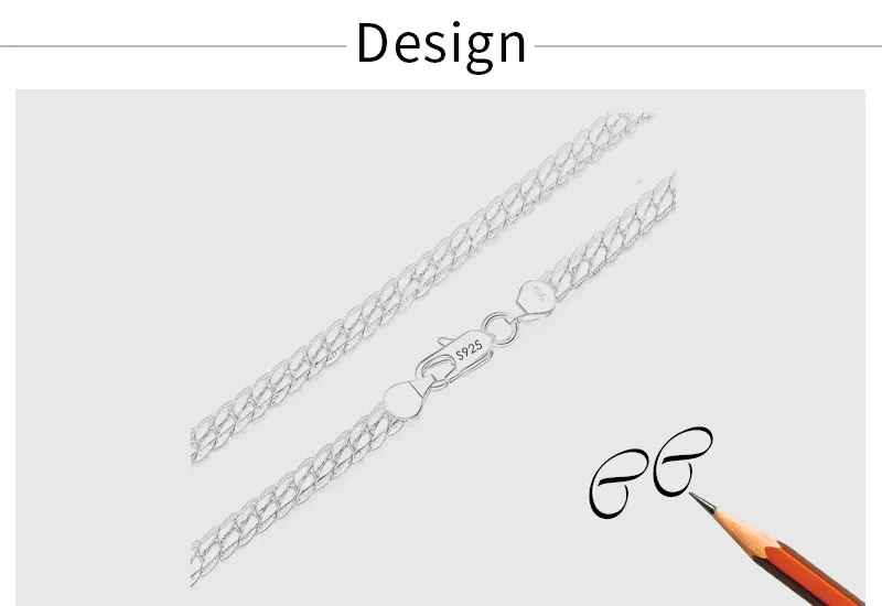 Urmylady 925 prata esterlina 2 peças 6mm corrente lateral completa colar pulseira para mulheres homens moda conjuntos de jóias presente de casamento - Imagem 10