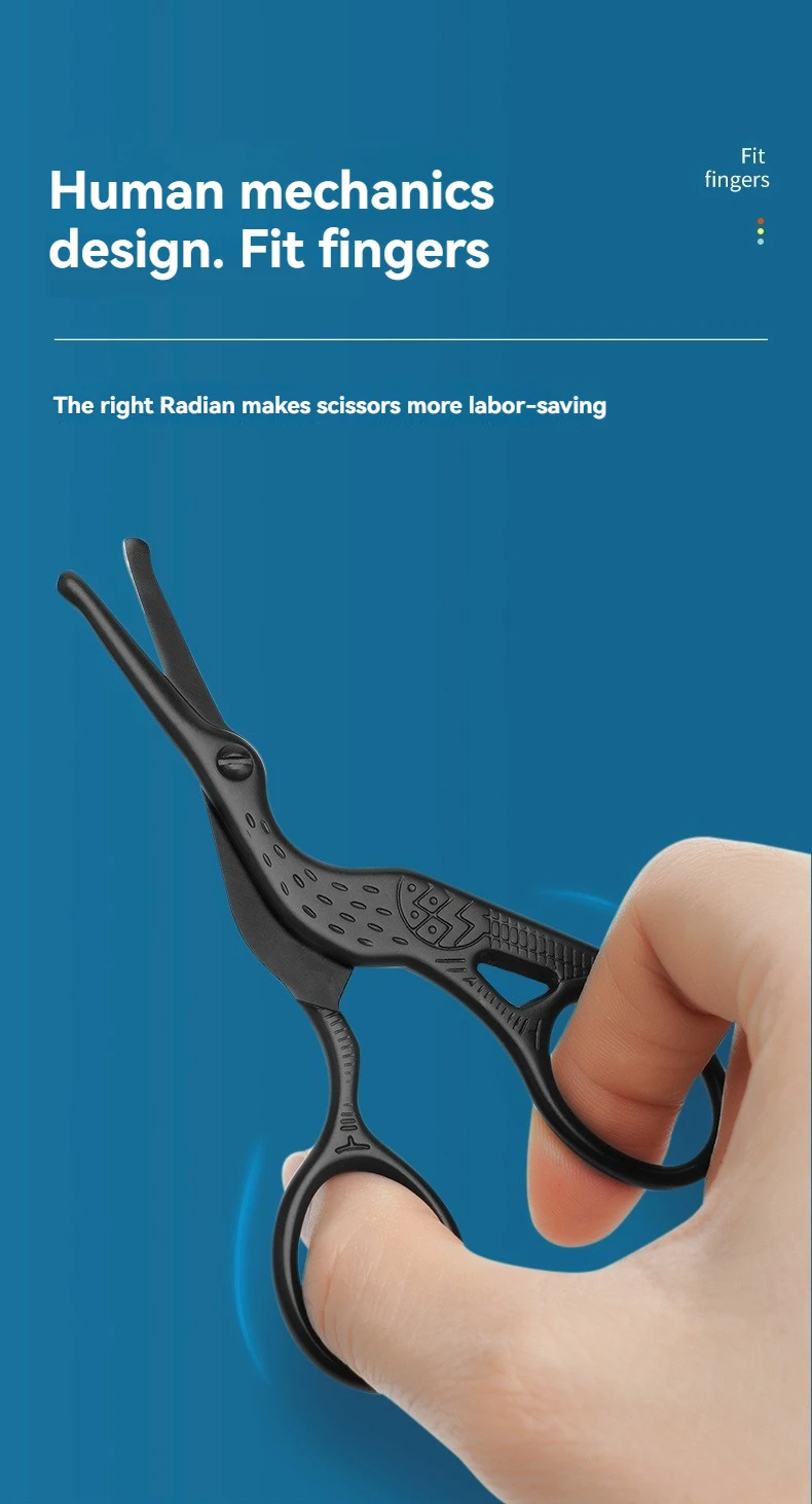 Cabeça redonda de aço inoxidável nariz tesoura cabelo tipo cegonha beleza tesoura para sobrancelhas nariz cabelo barba orelha cabelo sobrancelha tesoura - Imagem 16