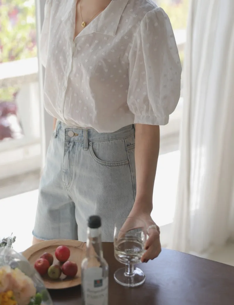 Blusa com gola V para mulheres, camisas de lazer, tops com tudo, estilo coreano, roupa elegante, cor sólida - Imagem 24