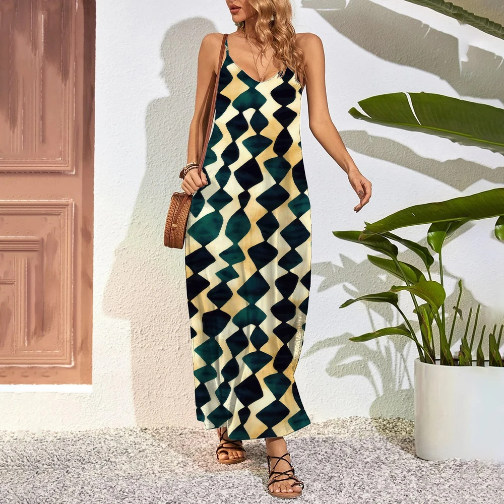 Vestido extra longo feminino, vestidos maxi tamanho grande, estampa 3D - Imagem 17