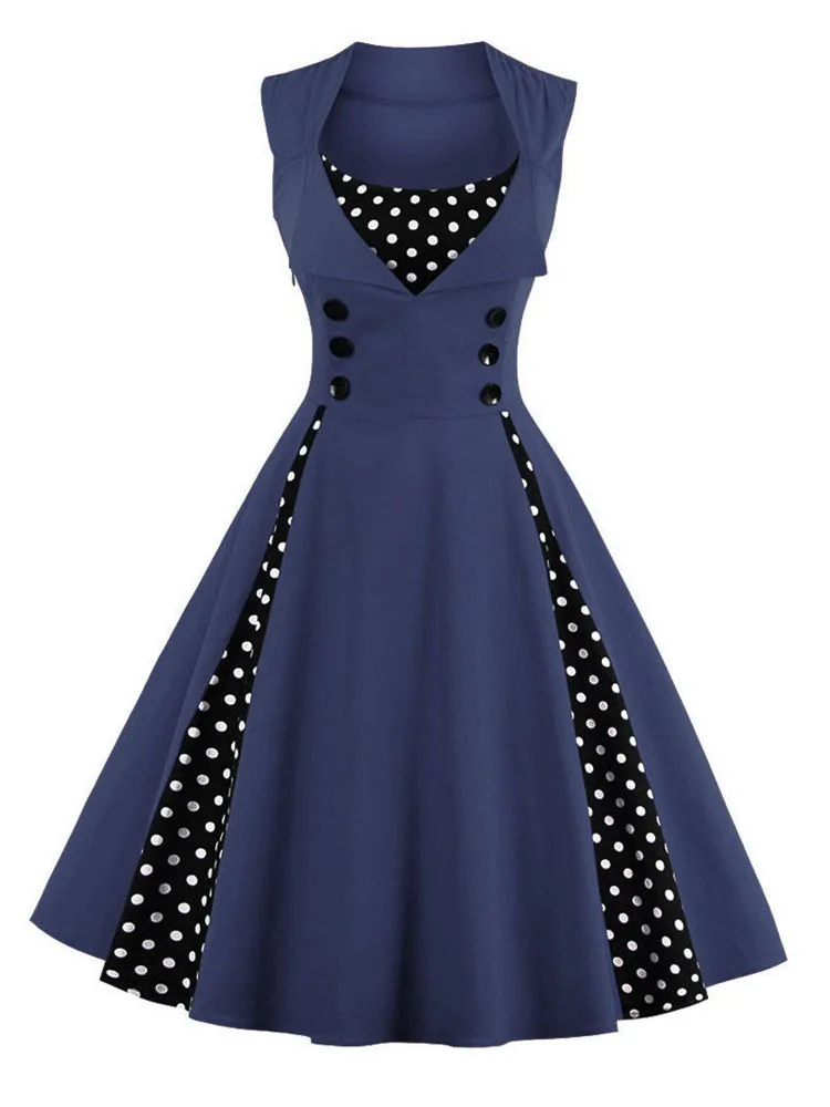 Vestido retrô vintage rockabilly feminino, balanço de ponto, pin up, vestidos de festa, túnica elegante, casual, vintage, S-5XL, 50s, 60s - Imagem 3
