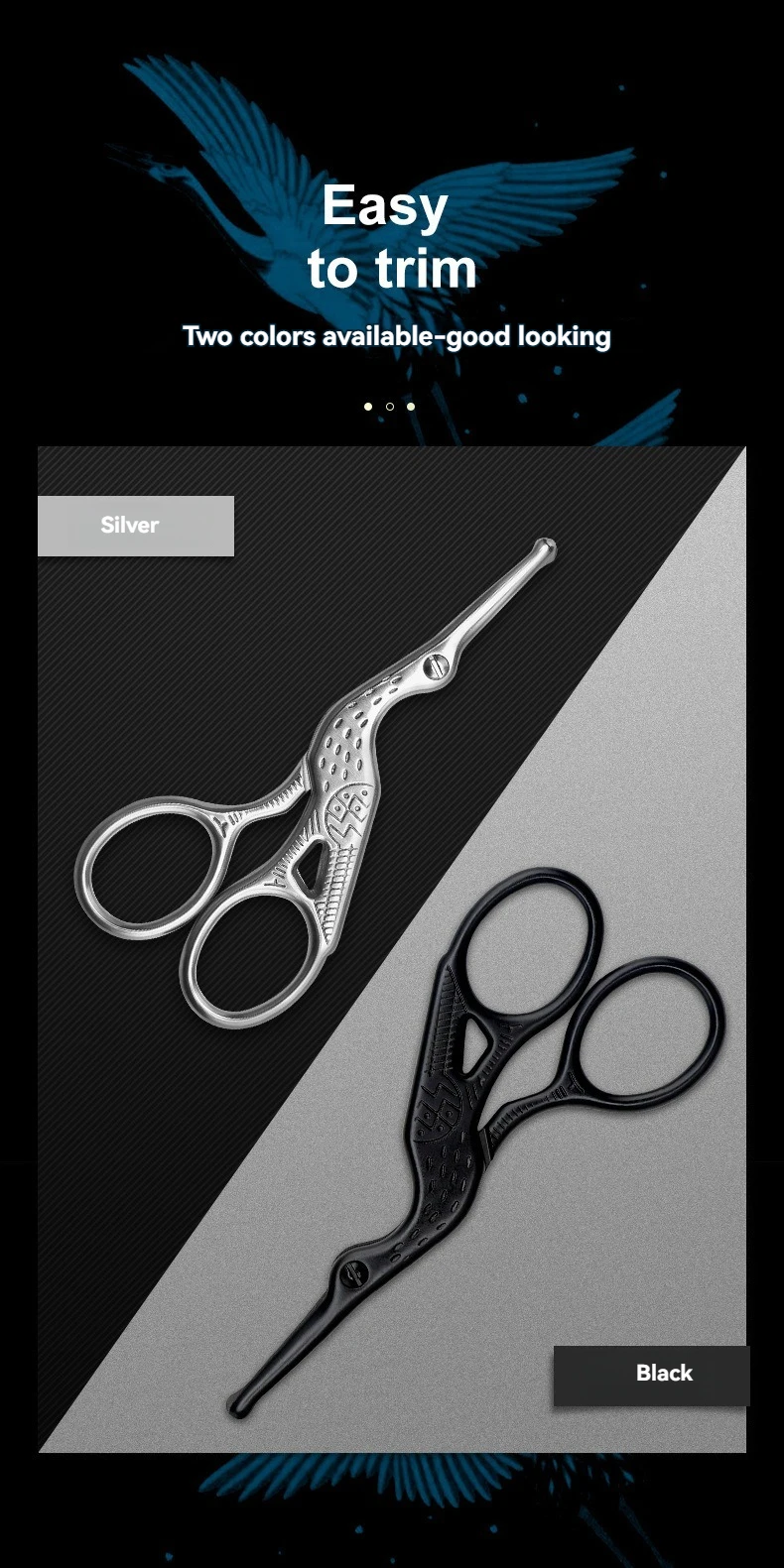 Cabeça redonda de aço inoxidável nariz tesoura cabelo tipo cegonha beleza tesoura para sobrancelhas nariz cabelo barba orelha cabelo sobrancelha tesoura - Imagem 11