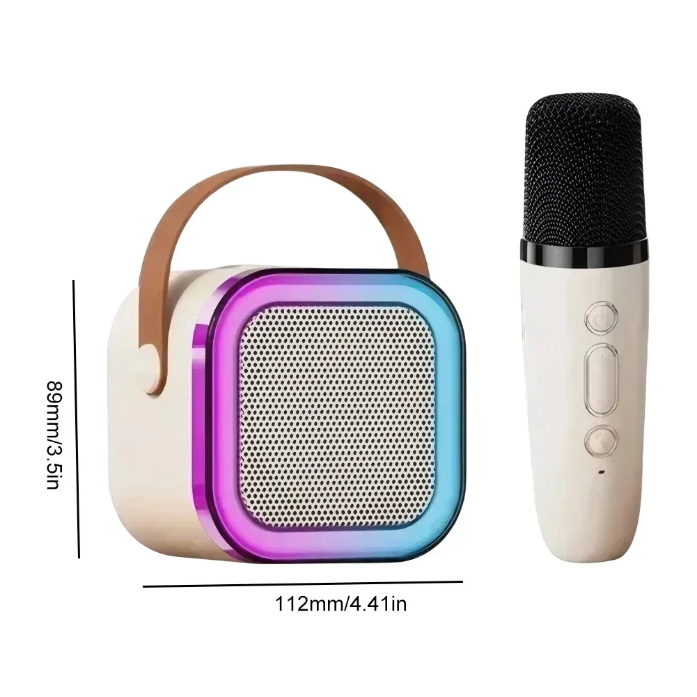 K12 máquina de karaokê portátil bluetooth 5.3 sistema de alto-falante pa com 1-2 microfones sem fio casa família cantando presentes das crianças - Imagem 26