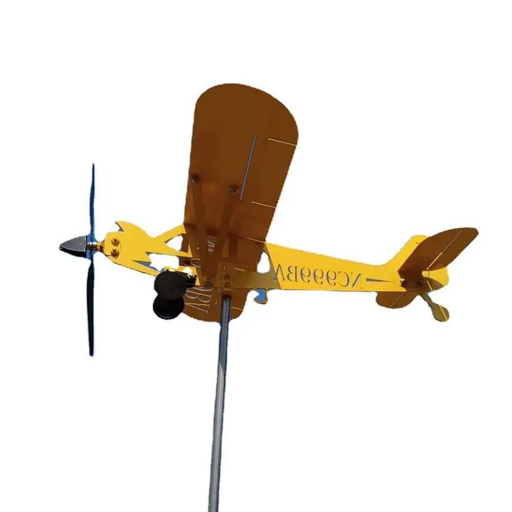 Cata-vento Avião 3D para Exterior Bússola Direção do Vento Decoração de Jardim Cata-vento - Imagem 2