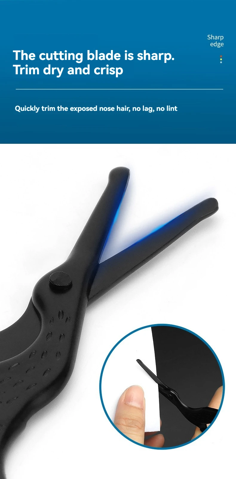 Cabeça redonda de aço inoxidável nariz tesoura cabelo tipo cegonha beleza tesoura para sobrancelhas nariz cabelo barba orelha cabelo sobrancelha tesoura - Imagem 15