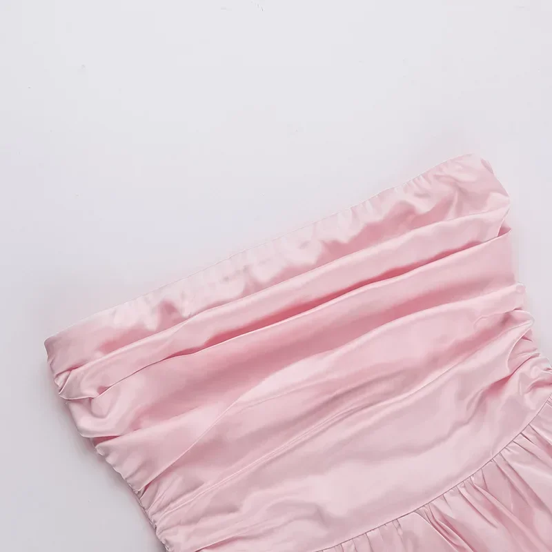 Trendix sexy bandeau mini vestido feminino fora do ombro sem mangas plissado vestidos de cintura alta senhoras festa elegante vestido de moda 2024 - Imagem 15