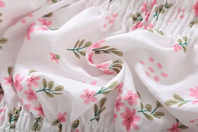 Doce flor quebrada Slash Neck Blusa para mulheres, Agaric Edge Plissado Design, cintura elástica fina Cropped Top, camiseta de chiffon bonito, verão - Imagem 19