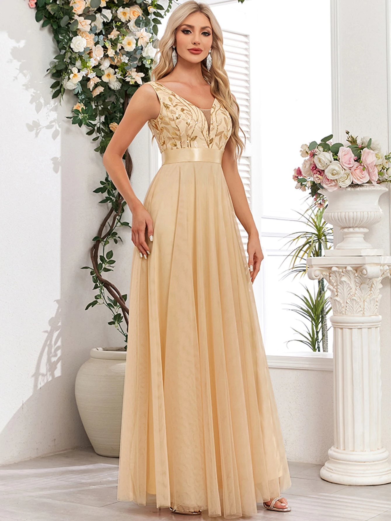 Vestido de festa para as mulheres elegante, sem costas maxi lantejoulas vestido de verão - Imagem 29