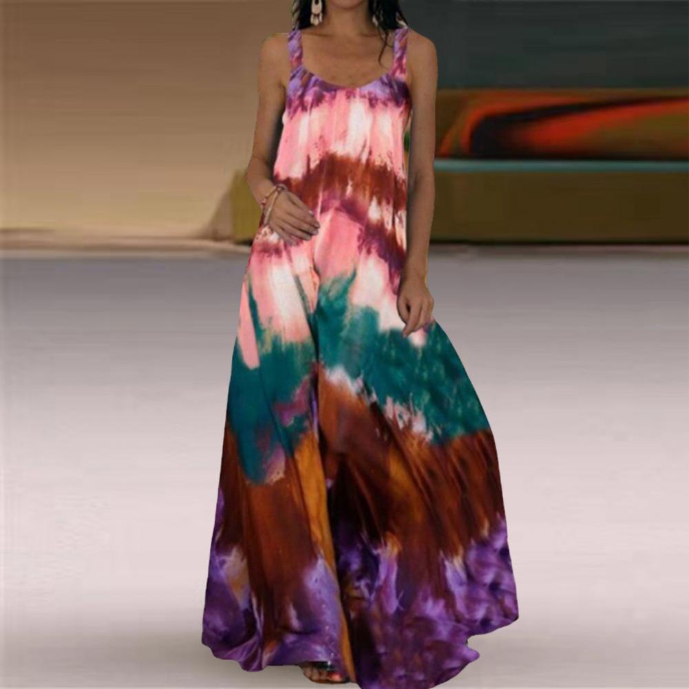 Plus size oversized vestido longo feminino tie-dye impressão 3d maxi vestido de verão cinta fora do ombro grande balanço vestidos de festa - Imagem 22
