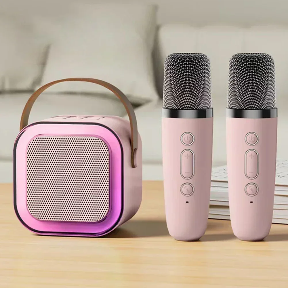 K12 máquina de karaokê portátil bluetooth 5.3 sistema de alto-falante pa com 1-2 microfones sem fio casa família cantando presentes das crianças - Imagem 3