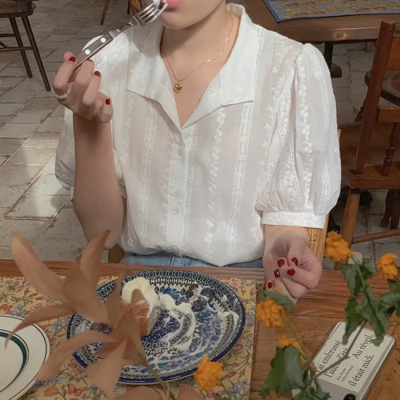 Blusa com gola V para mulheres, camisas de lazer, tops com tudo, estilo coreano, roupa elegante, cor sólida - Imagem 17