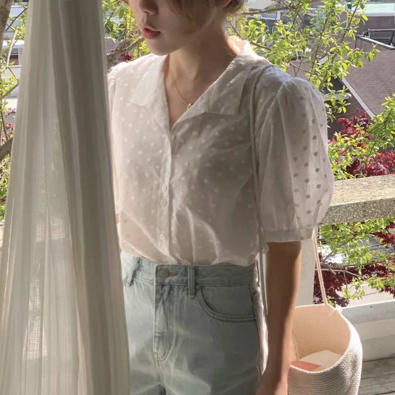 Blusa com gola V para mulheres, camisas de lazer, tops com tudo, estilo coreano, roupa elegante, cor sólida - Imagem 7