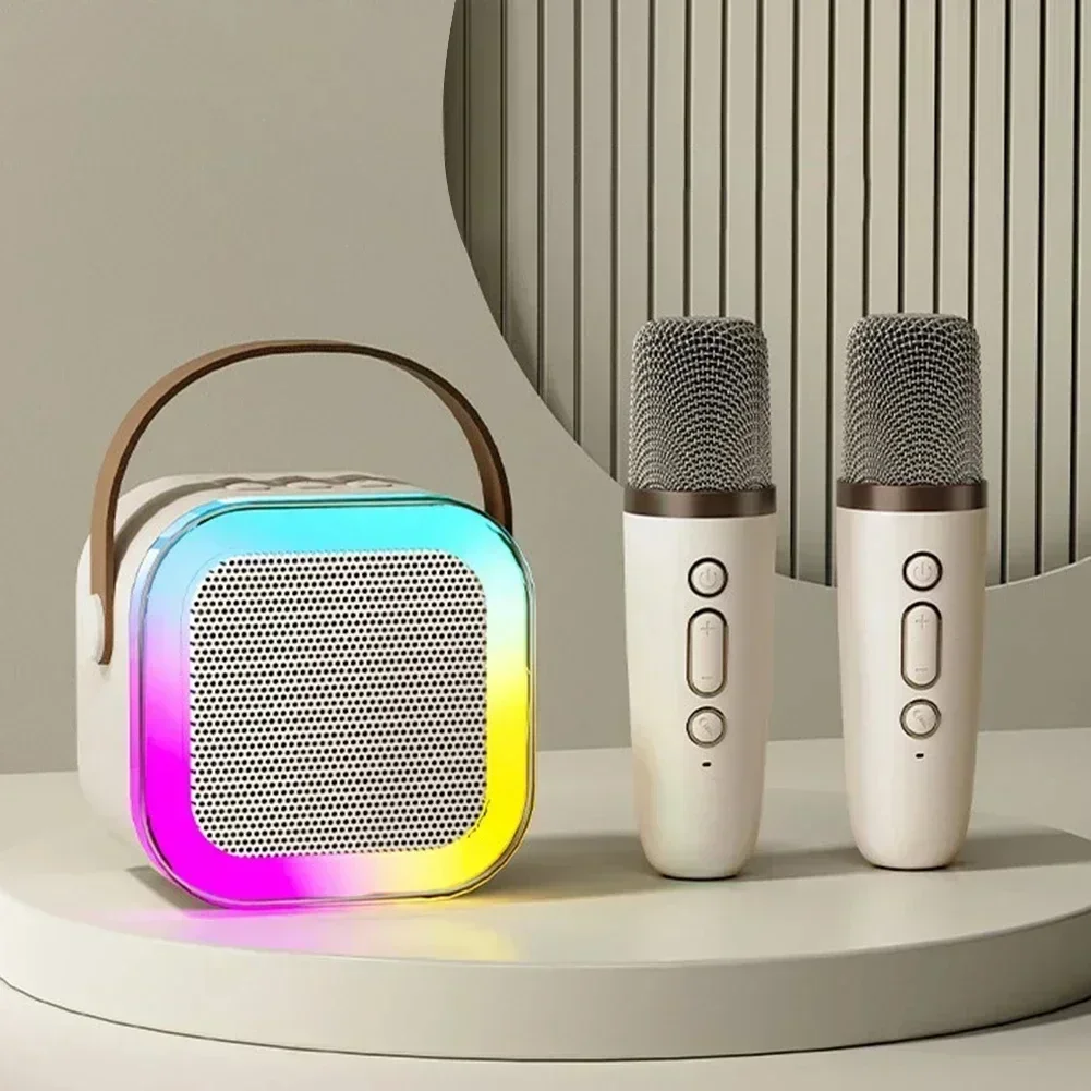 K12 máquina de karaokê portátil bluetooth 5.3 sistema de alto-falante pa com 1-2 microfones sem fio casa família cantando presentes das crianças - Imagem 2
