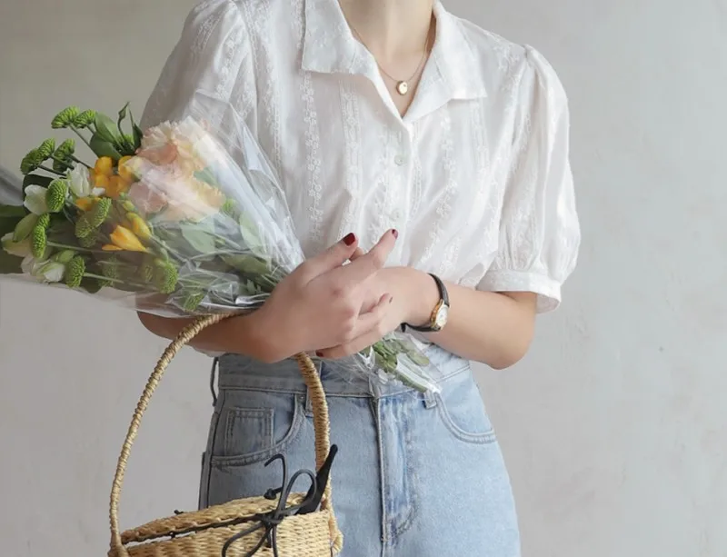 Blusa com gola V para mulheres, camisas de lazer, tops com tudo, estilo coreano, roupa elegante, cor sólida - Imagem 11