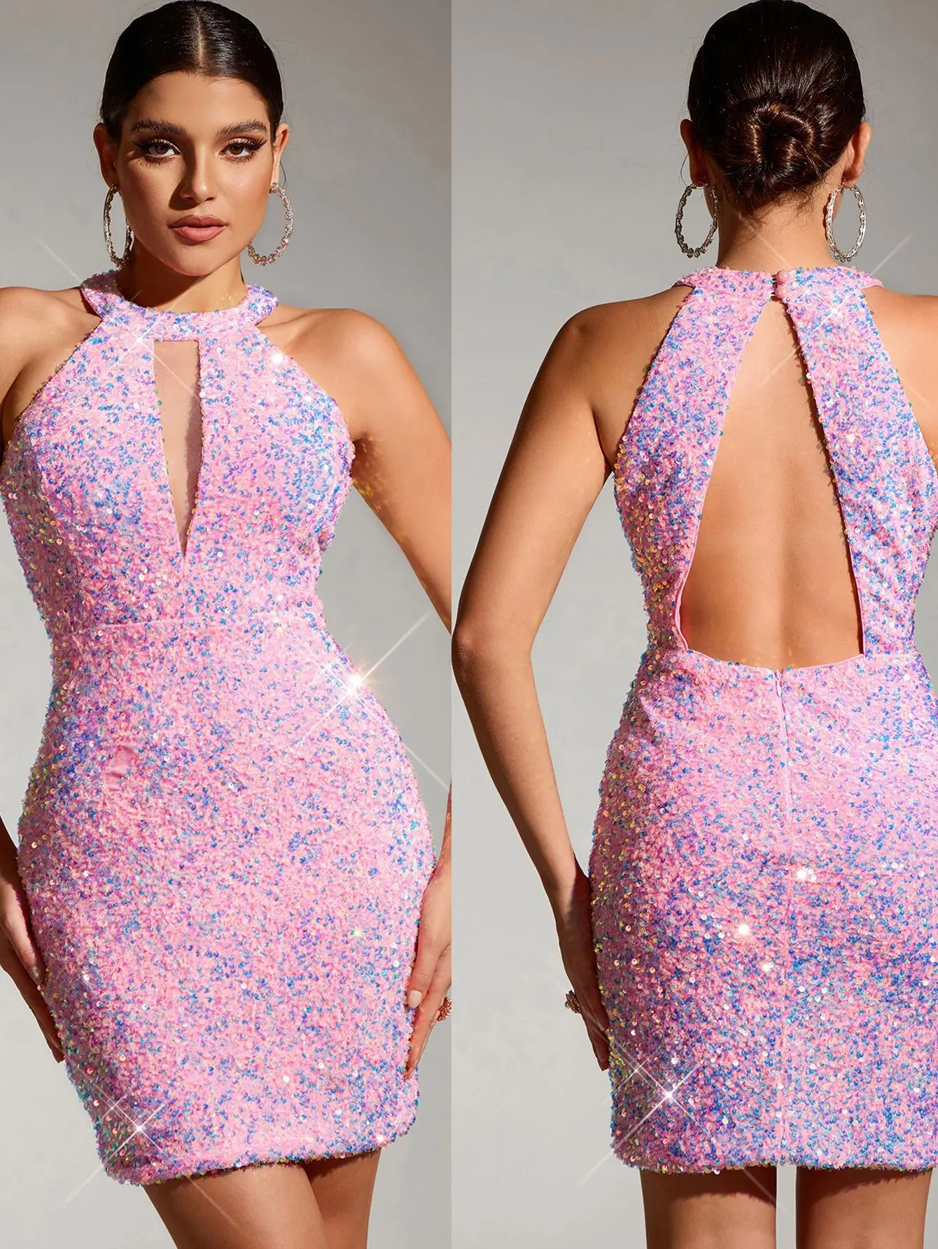 vestido halter clube elegante festa curto vestido de verão roupas femininas bodycon vestido de baile - Imagem 20