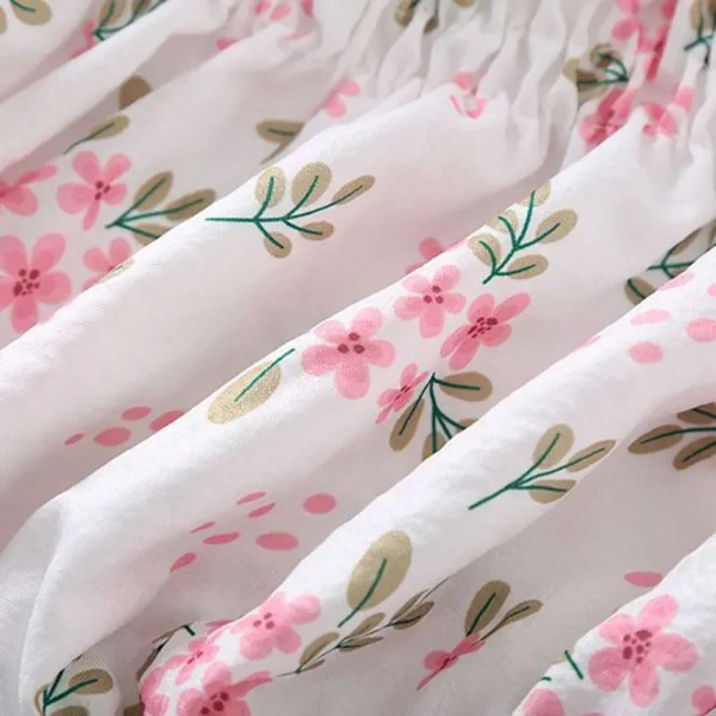 Doce flor quebrada Slash Neck Blusa para mulheres, Agaric Edge Plissado Design, cintura elástica fina Cropped Top, camiseta de chiffon bonito, verão - Imagem 3