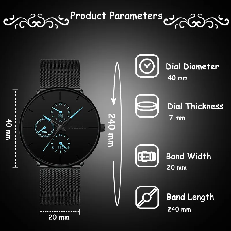 2025 relógios de luxo dos homens para negócios casual ultra fino relógio masculino malha aço inoxidável cinto relógio quartzo relogio masculino - Imagem 26