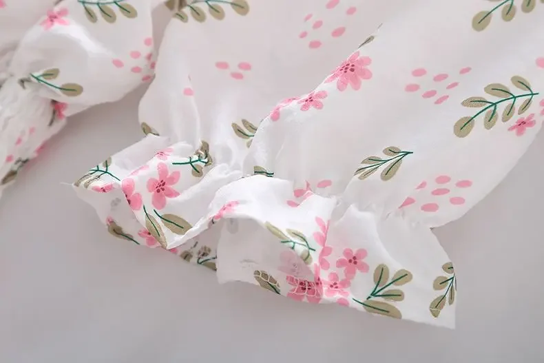 Doce flor quebrada Slash Neck Blusa para mulheres, Agaric Edge Plissado Design, cintura elástica fina Cropped Top, camiseta de chiffon bonito, verão - Imagem 14