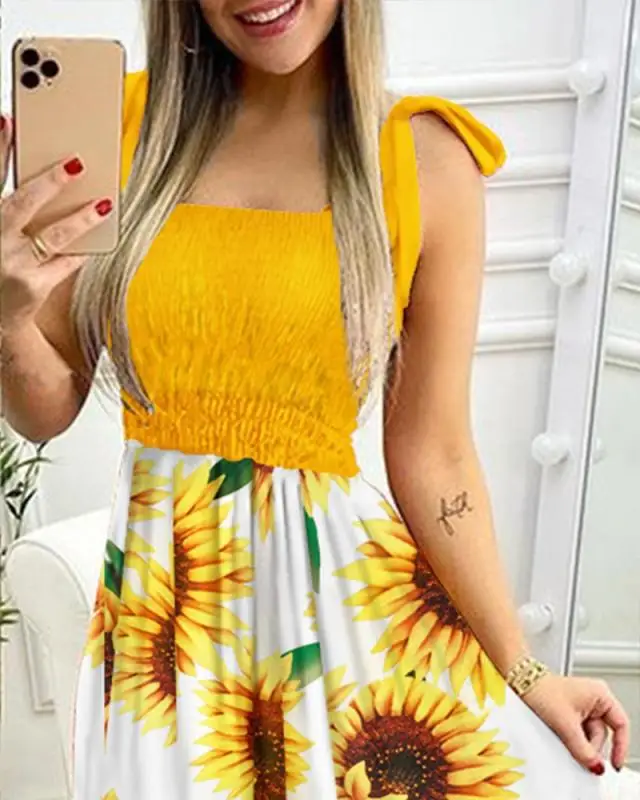 Verão sexy cinta de espaguete floral impressão maxi vestido para mulheres casual elegante peito envoltório longo mulher vestido de praia férias - Imagem 18