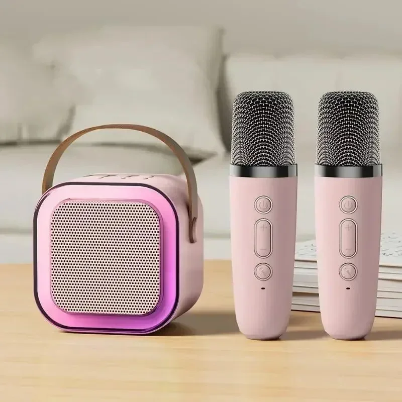 K12 máquina de karaokê portátil bluetooth 5.3 sistema de alto-falante pa com 1-2 microfones sem fio casa família cantando presentes das crianças - Imagem 10
