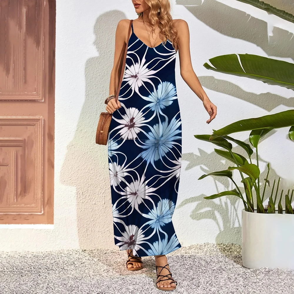 Vestido extra longo feminino, vestidos maxi tamanho grande, estampa 3D - Imagem 3