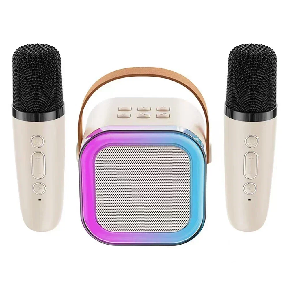 K12 máquina de karaokê portátil bluetooth 5.3 sistema de alto-falante pa com 1-2 microfones sem fio casa família cantando presentes das crianças - Imagem 22