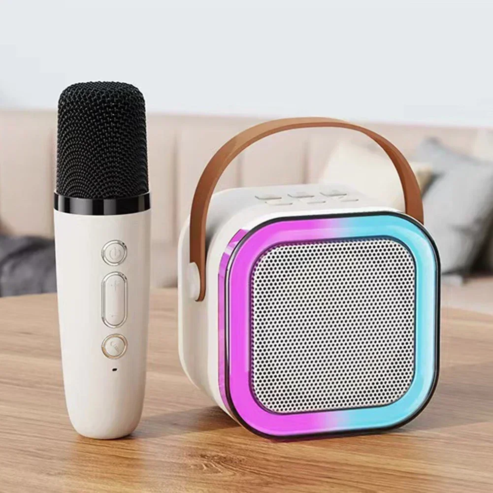 K12 máquina de karaokê portátil bluetooth 5.3 sistema de alto-falante pa com 1-2 microfones sem fio casa família cantando presentes das crianças - Imagem 17